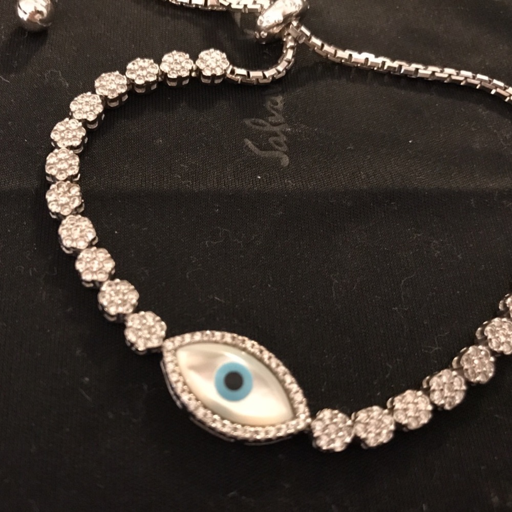 Platinum plated 925 silver evil eye 🧿 bracelet